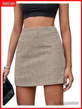 Plaid Mini Skirt High Waist Bodycon Fall Short Skirt